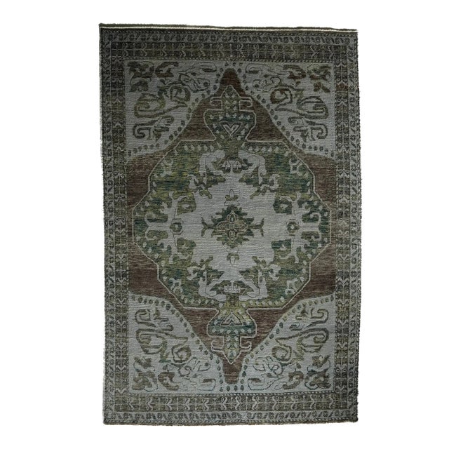 Vintage Hand-Knotted Area Rug For Sale