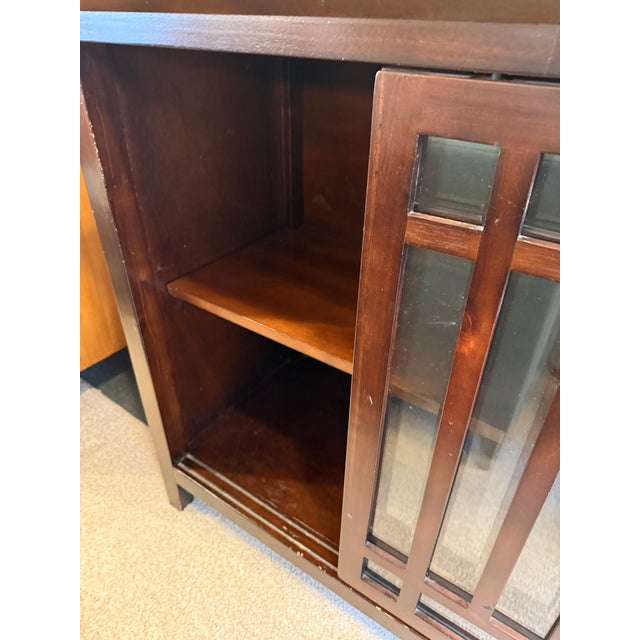 Pier One Buffet Cabinet With Paned Glass Doors For Sale - Image 4 of 11