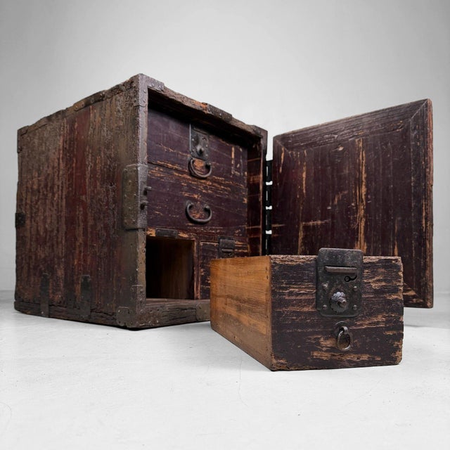 Antique Japanese Portable Chest, 1800 For Sale - Image 11 of 16