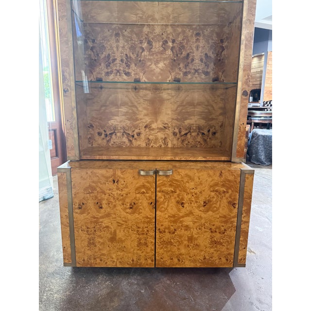 Italian Bookcase or Display Cabinet of Burr Sycamore - Two Available For Sale - Image 9 of 18