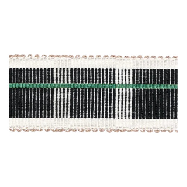 Sample - Schumacher Calcada Tape Medium in Emerald For Sale