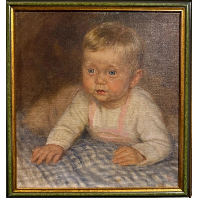 Heinrich Pforr, Grandson, 1940, Oil Painting on Canvas For Sale - Image 6 of 12