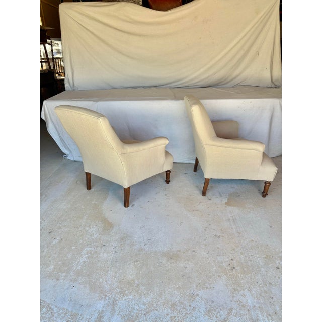 Cream 19th Century French Napoleon III Upholstered Armchairs - A Pair For Sale - Image 8 of 12