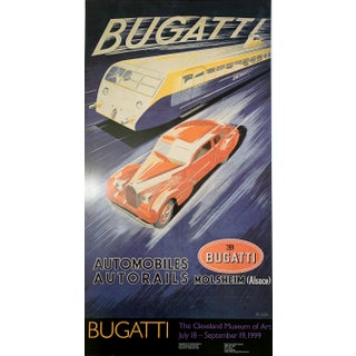 1990s Ettore Bugatti "Bugatti" Automobiles Autorails Molsheim Museum Reprint Poster For Sale