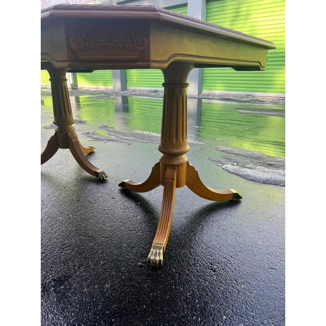 Traditional Vintage Wood Dining Table and Six Dining Chairs For Sale - Image 3 of 16