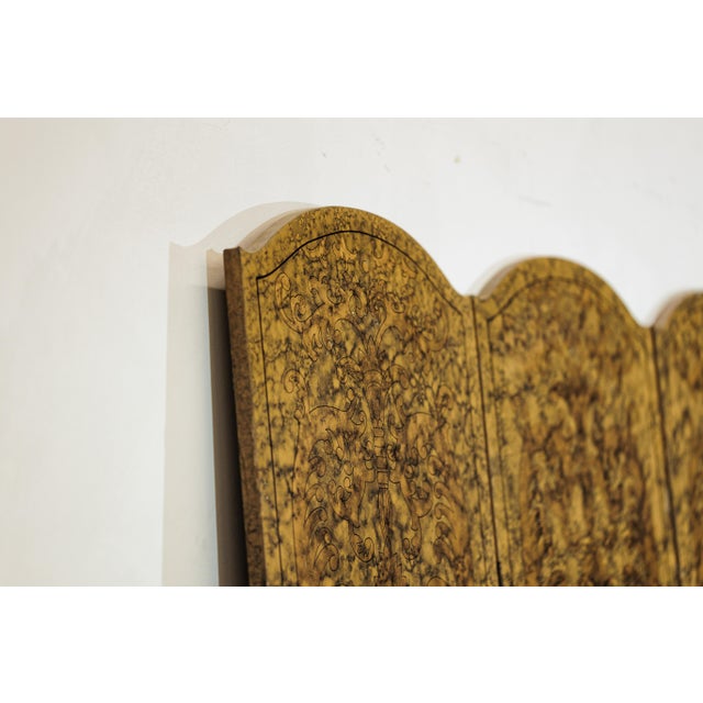Vintage Four-Panel Screen with Gilt Renaissance-Style Scroll and Urn Motifs For Sale - Image 13 of 18