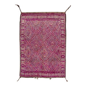 Mid-20th Century Dark Purple Moroccan Handmade Tribal Wool Rug