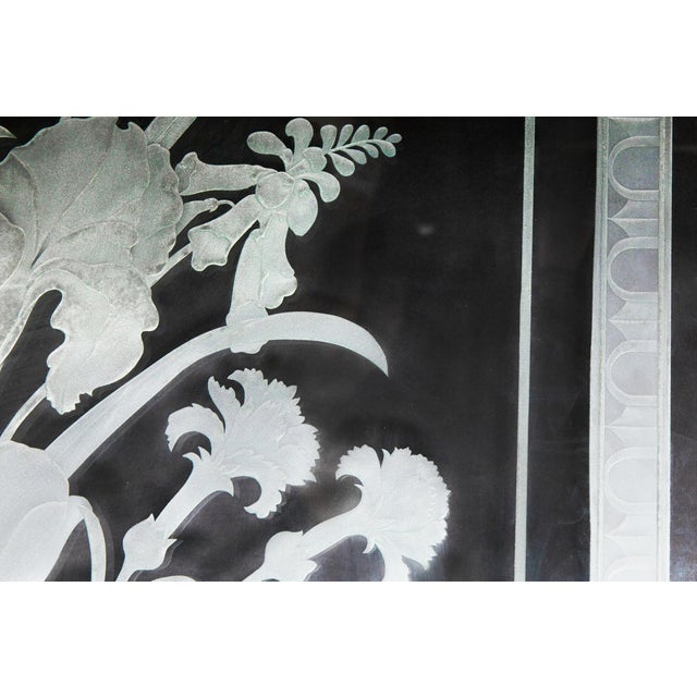 Pair of American Art Deco Revival Etched Frosted Glass Doors by Dennis Abbe For Sale - Image 15 of 18