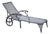 Late 20th Century Tuscan Mediterranean Style Black Cast Aluminum Pool Patio Chaise Lounge Chair For Sale