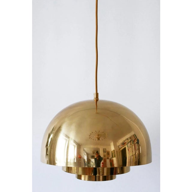 German Brass Pendant Lamp from Vereinigte Werkstätten Collection, 1960s For Sale - Image 10 of 17