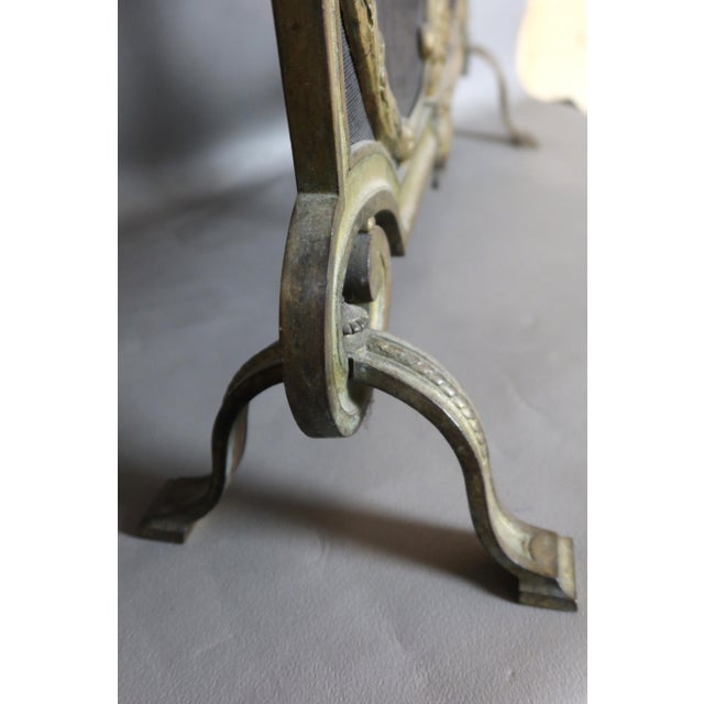 Metal Gilt Bronze Fire Screen, 19th Century For Sale - Image 7 of 9