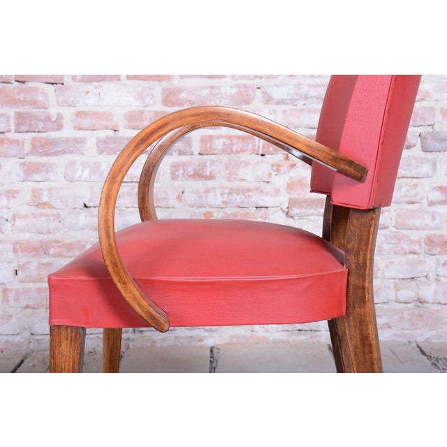 Brown Art Deco Armchair in Beech by Jules Leleu, 1930s For Sale - Image 8 of 15