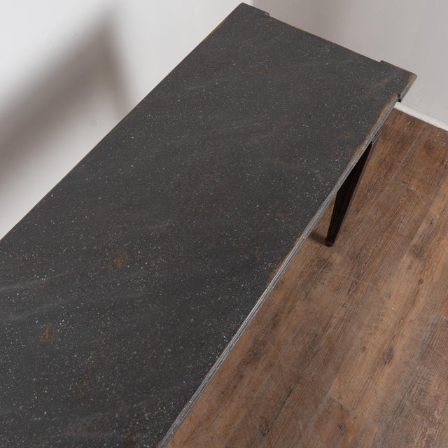 Early 21st Century Swedish Gustavian Style Black Painted Console Table (Reproduction) For Sale - Image 5 of 12