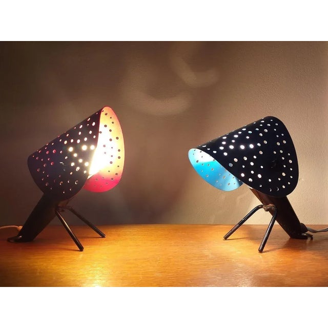 Black Mid-Century Table Lamps by Ernst Igl for Hillebrand, 1950s, Set of 2 For Sale - Image 8 of 14