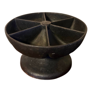 Antique Cobbler's Revolving Lazy Susan Cast Iron Divided Nail Caddy Bowl