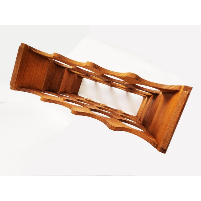 Chestnut Vintage Stackable Teak Wood Wine Racks - Set of 4 For Sale - Image 8 of 9