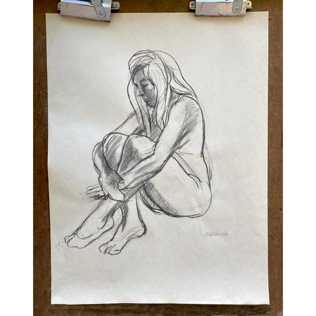 Contemporary Original Life Drawing, Female Figure News For Sale - Image 3 of 4