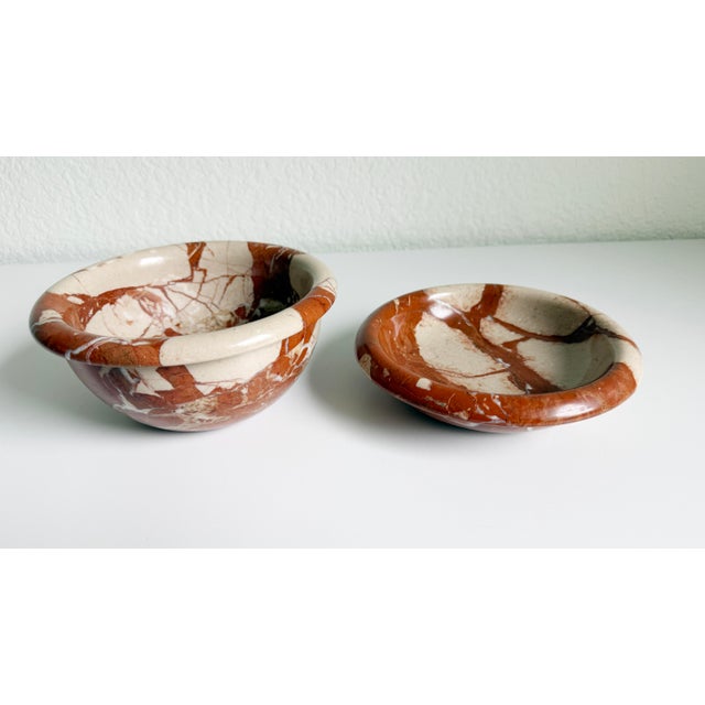 1970s Fratelli Mannelli Italian Marble Bowls - A Set of 2 For Sale - Image 4 of 14