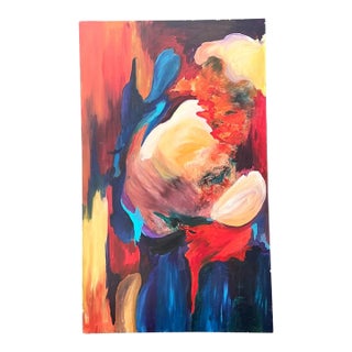 Vintage Abstract Expressionist Oil Painting on Canvas For Sale