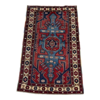 Antique Lori Pambak Kazak Hand-Knotted Wool Rug - 5'8" X 3'10" For Sale