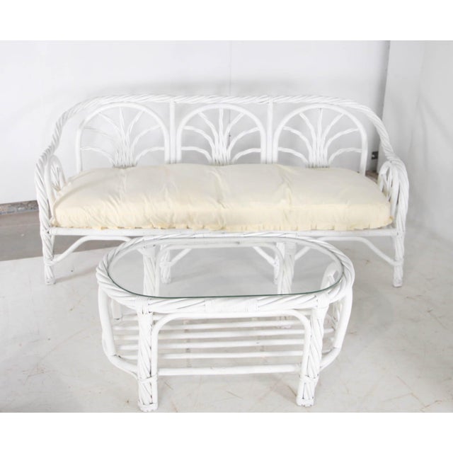 Bleached Rattan Lounge Set, 1970s, Set of 4 For Sale - Image 13 of 17