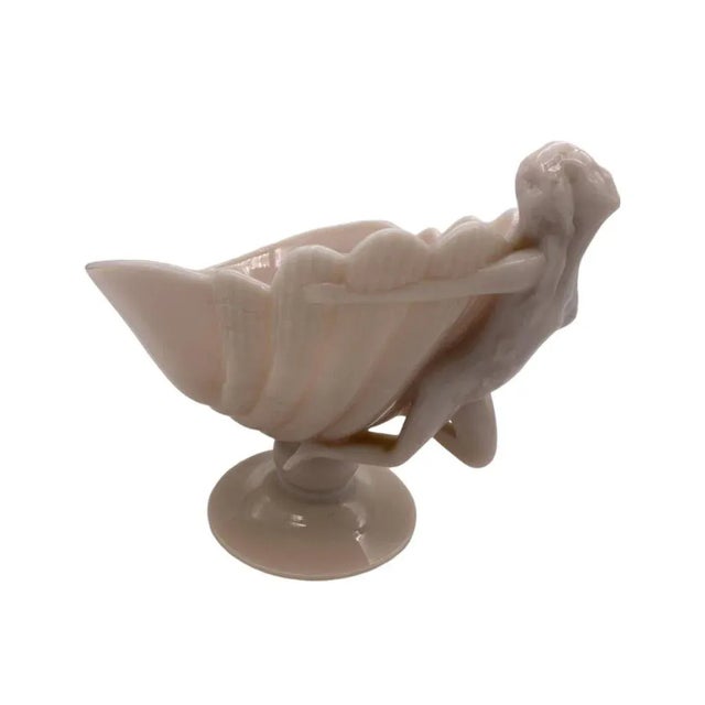 1930s Cambridge Art Glass "Crown Tuscan" Flying Nude With Shell Compote For Sale In Los Angeles - Image 6 of 7
