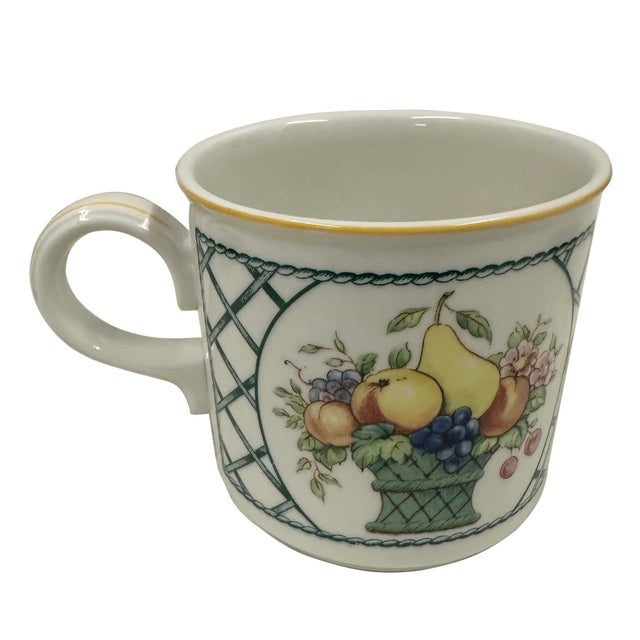Vintage Set of Villeroy and Boch Basket Coffee Cups and Matching Saucers - Set of 8 For Sale In Los Angeles - Image 6 of 12