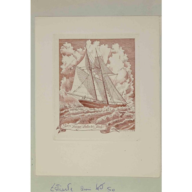 Ex Libris - Juan Arturo Sedò is an Artwork realized in 1950, by the artist Juan Estiarte. Etching print on ivory paper....