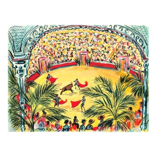 Spanish Bullfight Original Contemporary Figurative Watercolor by Pauline De Roussy De Sales For Sale