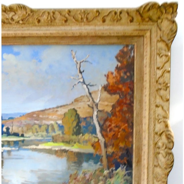 "L' Aveyron a St. Antonin", Original Oil on Canvas Painting For Sale In Raleigh - Image 6 of 7