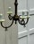 Vintage Brass Four Arm Gas Electric Chandelier For Sale In New York - Image 6 of 11