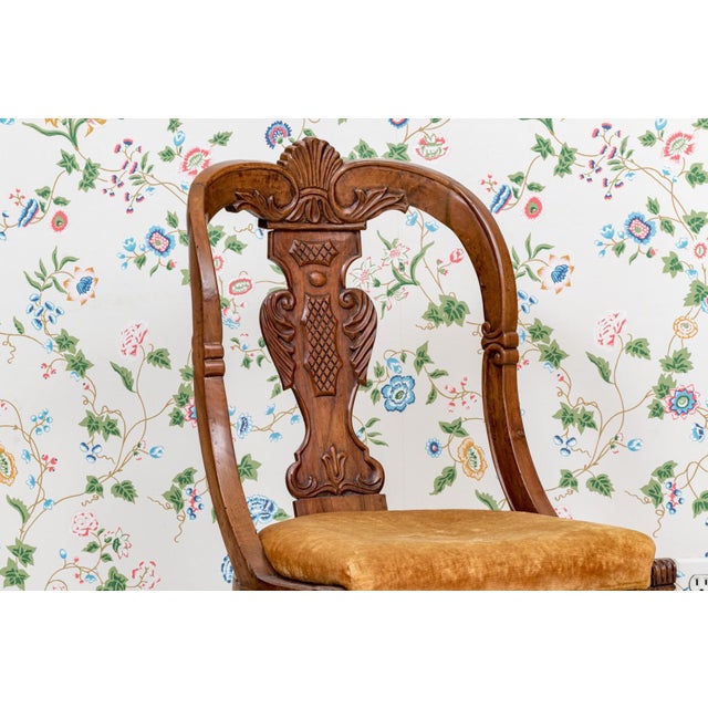 Antique Italian Walnut Side Chairs- a Pair For Sale - Image 4 of 12