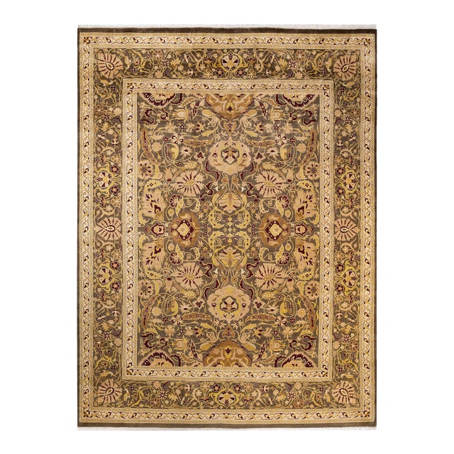 Mogul, One-of-a-Kind Hand-Knotted Area Rug - Brown, 9' 0" x 12' 1" For Sale