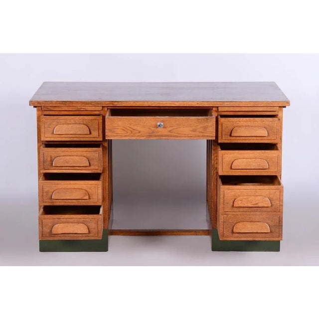 Art Deco Writing Desk in Oak, 1930s For Sale - Image 11 of 13