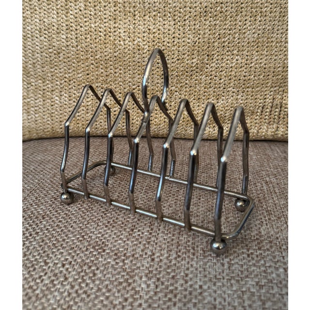 1940s English Silver-Plated Toast Rack With Loop Handle | Made in England For Sale - Image 12 of 12