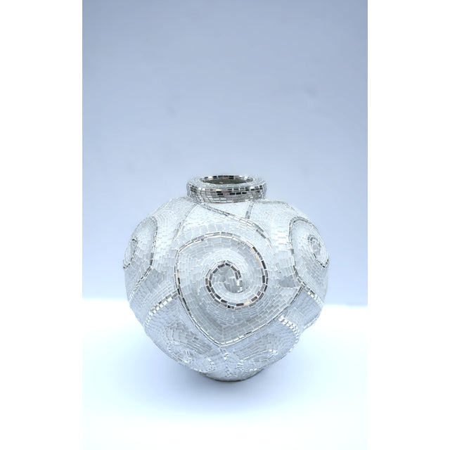 Mirror Glass Tile Mosaic Paster Vase For Sale In New York - Image 6 of 8