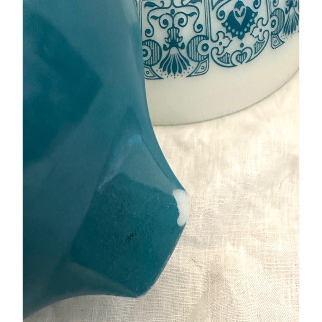 Glass Vintage Horizon Blue & Turquoise Pyrex Set of 4 For Sale - Image 7 of 7