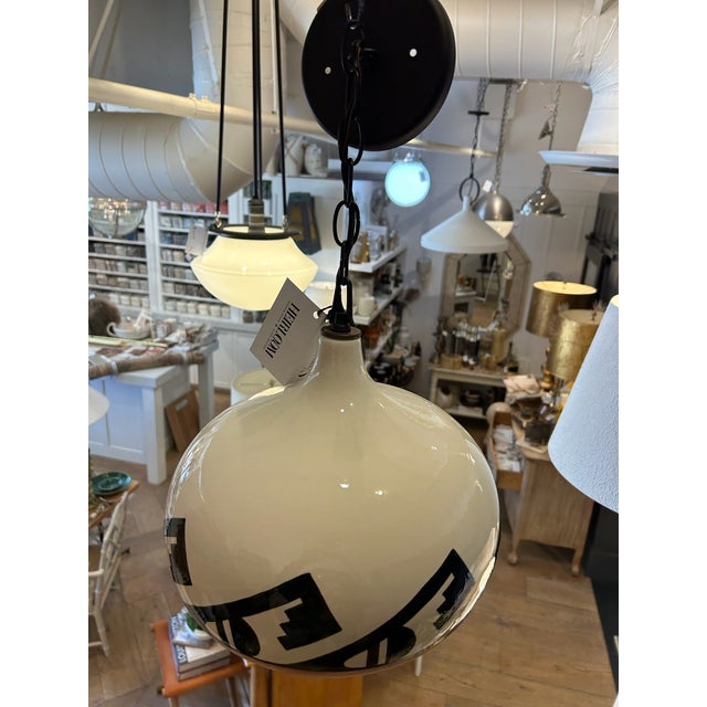 Ceramic Vintage Ceramic Pendant Pendant With Southwest Design For Sale - Image 7 of 10