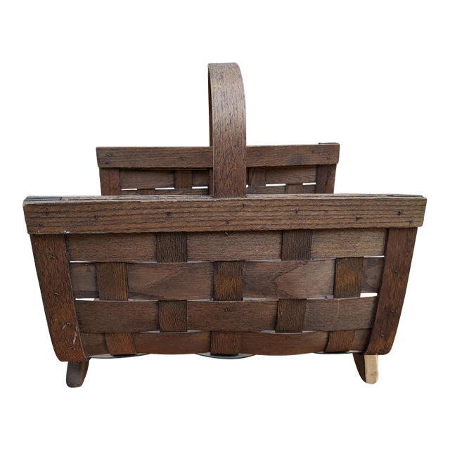 Early 20th Century Antique Split Oak Fireside Basket Chairish