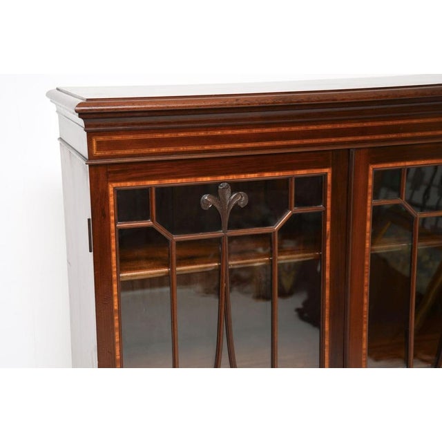 Brown Antique Edwardian Bookcase, 1900s For Sale - Image 8 of 13