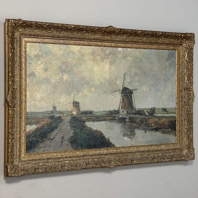 Antique Dutch Coastal Landscape Oil Painting by Jules Brouwers (1869–1955) For Sale - Image 4 of 16