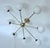 Gold Brass, Metal and Glass Chandelier from Stilnovo, 1960s For Sale - Image 8 of 10