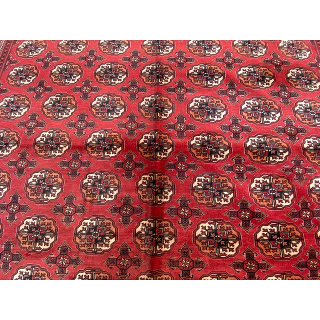 Afghan Bukhara Vintage Rug For Sale - Image 4 of 9