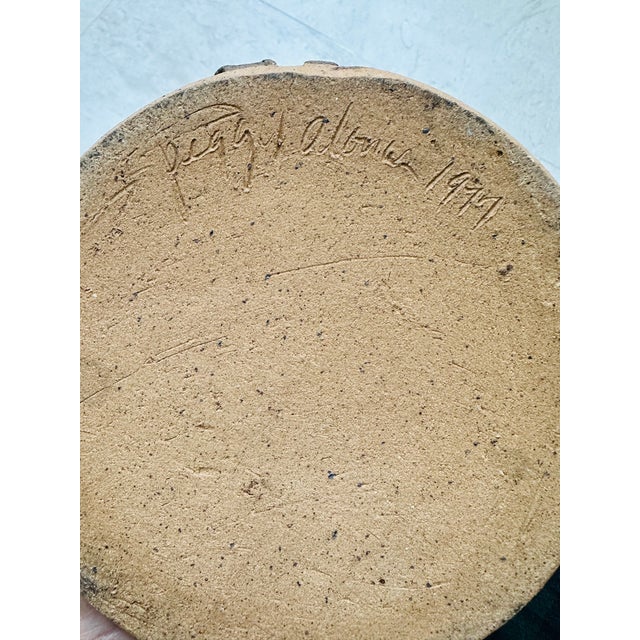 Terra Cotta Vintage 1997 Signed Terracotta Pierced & Sgraffito Vessel For Sale - Image 8 of 12