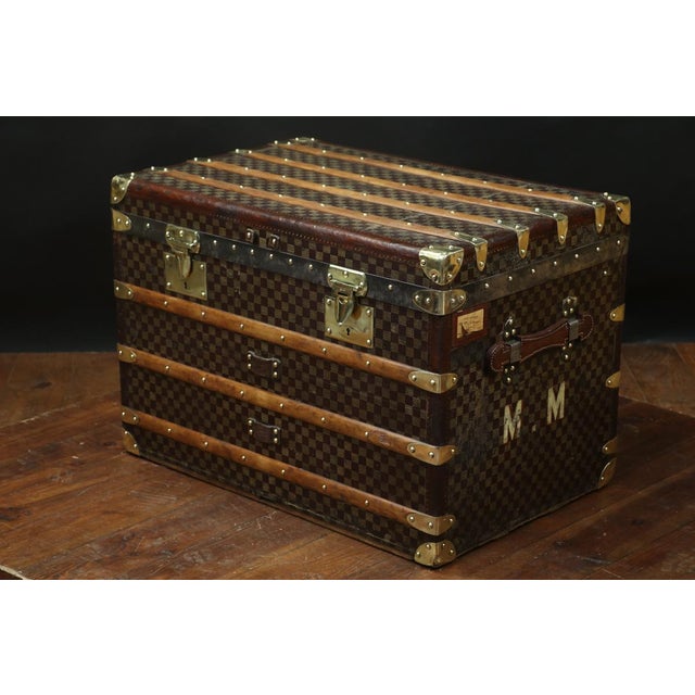 Checkerboard Trunk from Moynat, 1910s For Sale - Image 6 of 9