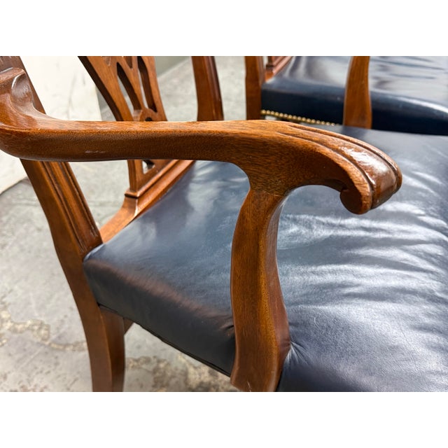 Georgian Carved Mahogany Dining Chairs, Set of Four For Sale - Image 10 of 12