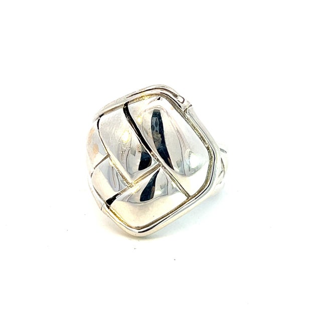 Late 20th Century Late 20th Century John Hardy Estate Woven Bamboo Style Ring 7.25 Silver For Sale - Image 5 of 6