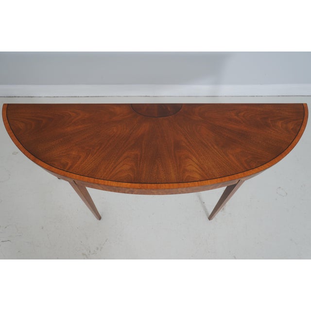 Traditional Federal Style Inlaid Mahogany Console Hall Table For Sale - Image 3 of 13
