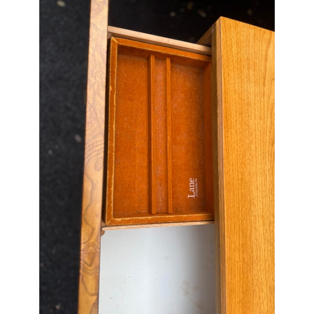 Lane Furniture 1970s Mid Century Modern Burl Wood Dresser by Lane For Sale - Image 4 of 12