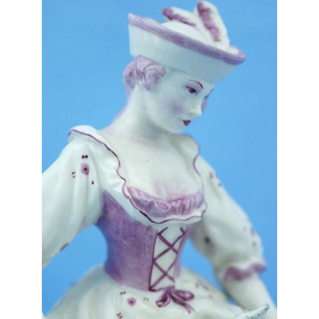 19th Century Porcelain Sculpture Lady with Duck by Capodimonte, Italy For Sale - Image 3 of 18